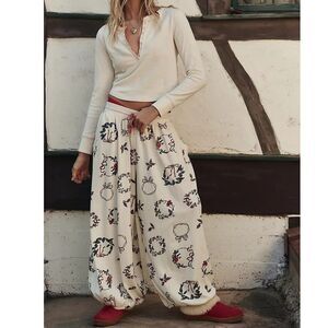 Free People Intimately Holibabe PJ Set Rose Embroidered Floral Printed XS 286495